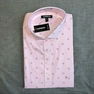 Express Long Sleeve Dress Shirt - Size M 15 15 1/2 - Pink Pattern